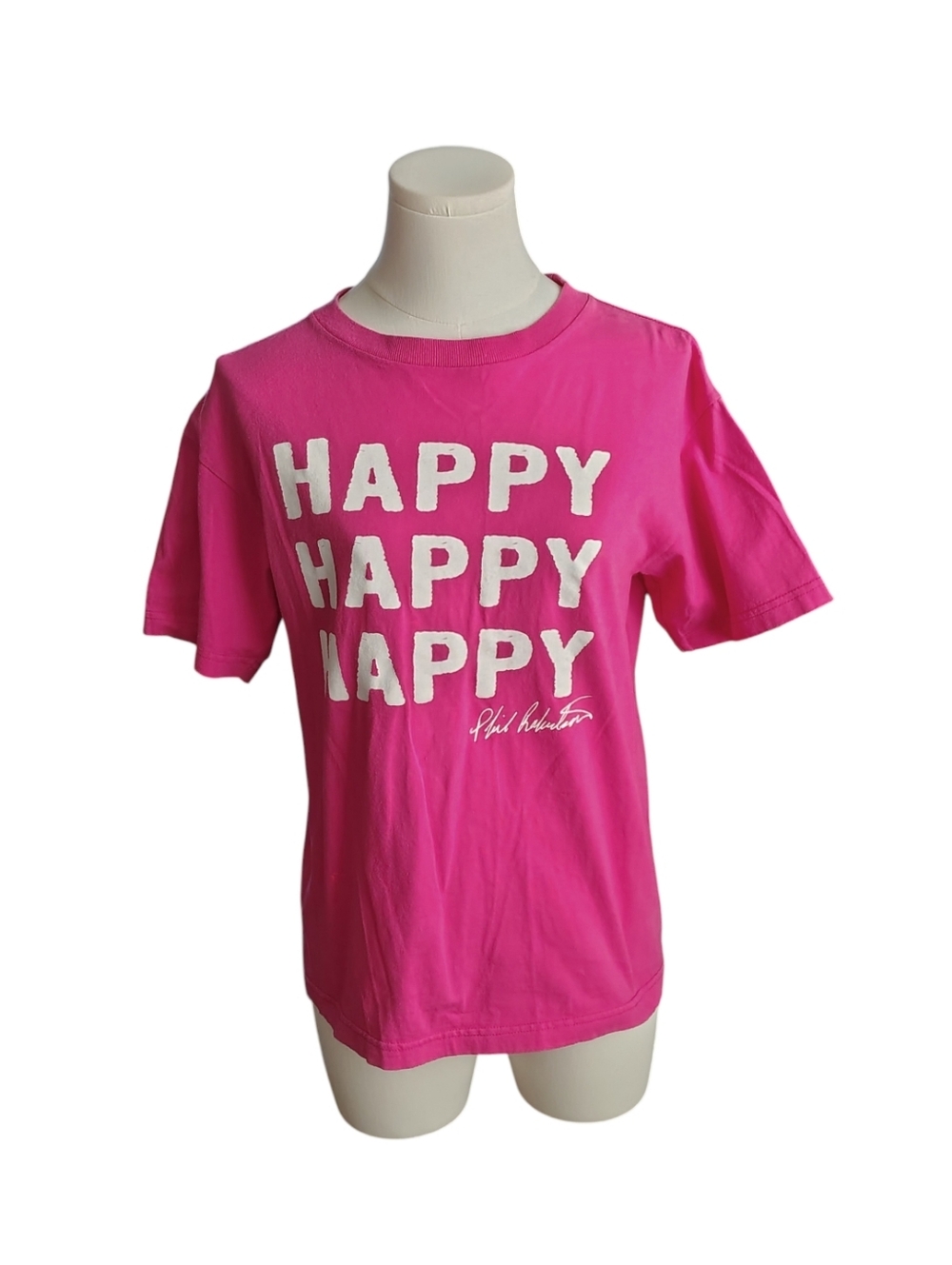 Duck Dynasty Cotton Barbie Pink Happy Happy Happy Phil Robertson Tee Size Large
